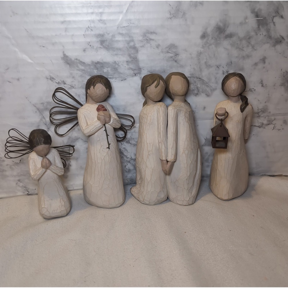4x Willow Tree Figures~Two Alike, Angel Of Hope, Loving Angel Susan Lordi 5.5"